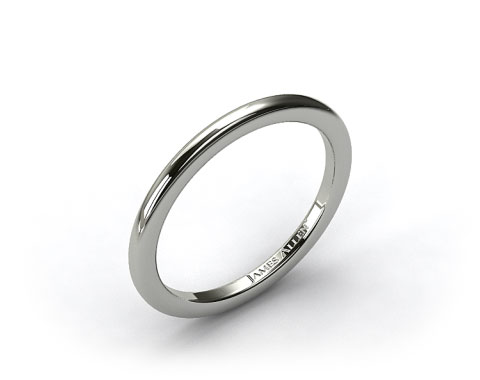 14k White Gold Rounded Wire Wedding Ring